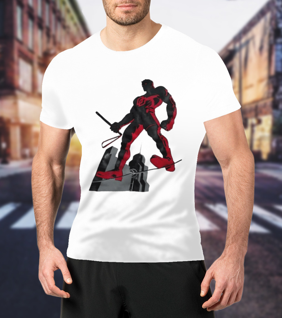 Daredevil Marvel Red Superhero Cityscape T-Shirt