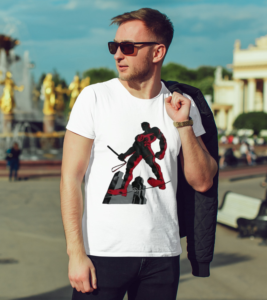 Daredevil Marvel Red Superhero Cityscape T-Shirt