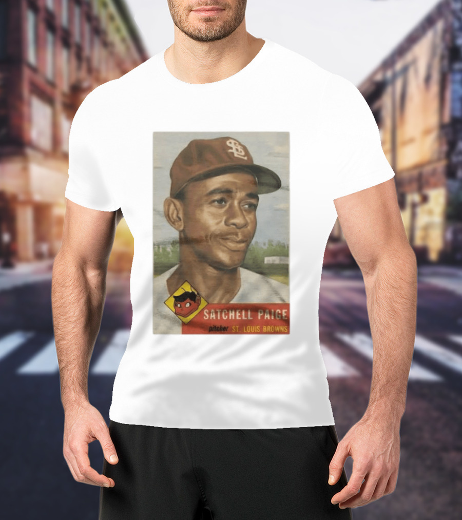 Satchell Paige St. Louis Browns Pitcher Vintage Baseball Card T-Shirt