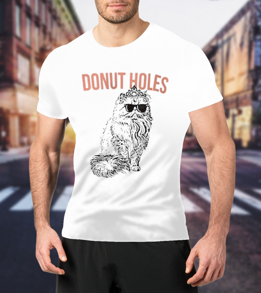 Donut Holes Persian Cat Sunglasses Crown T-Shirt