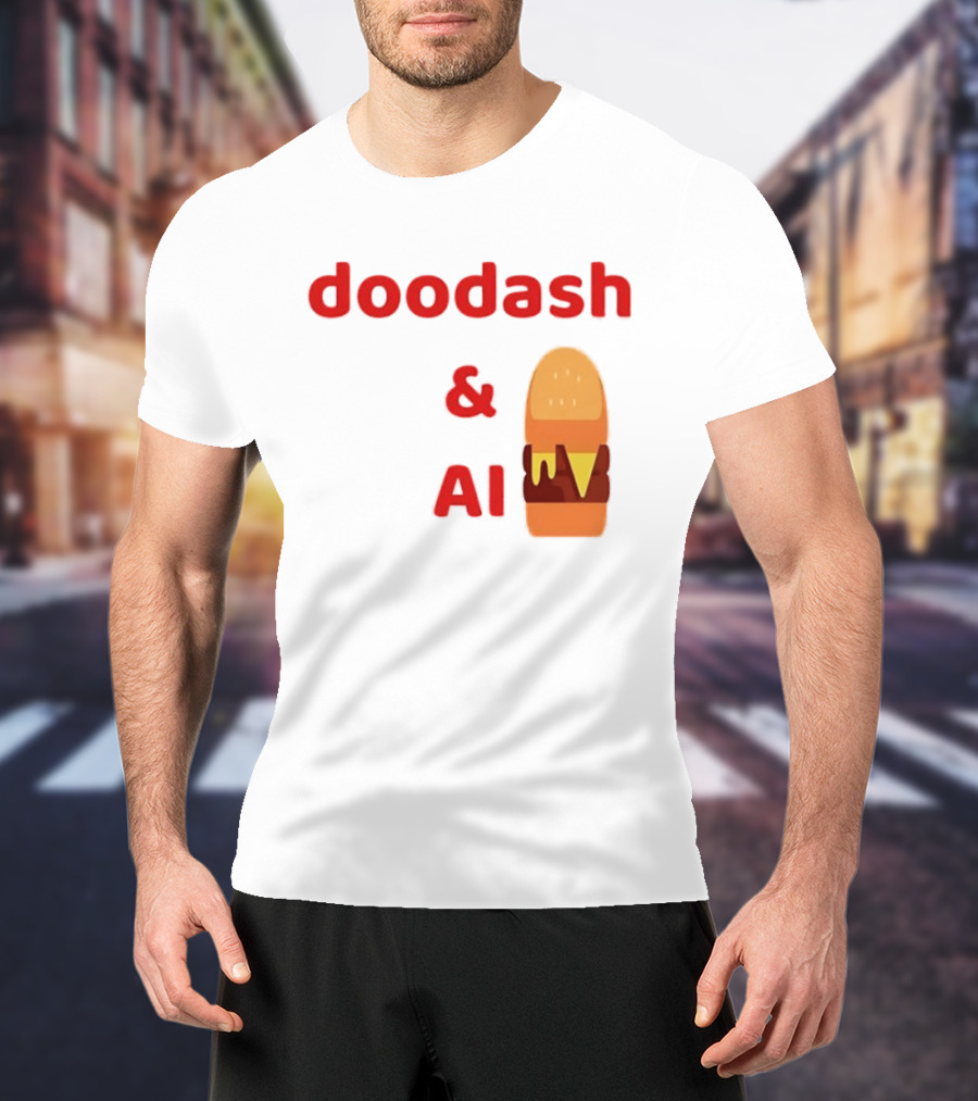 Doodash AI Burger Fast Food Delivery T-Shirt