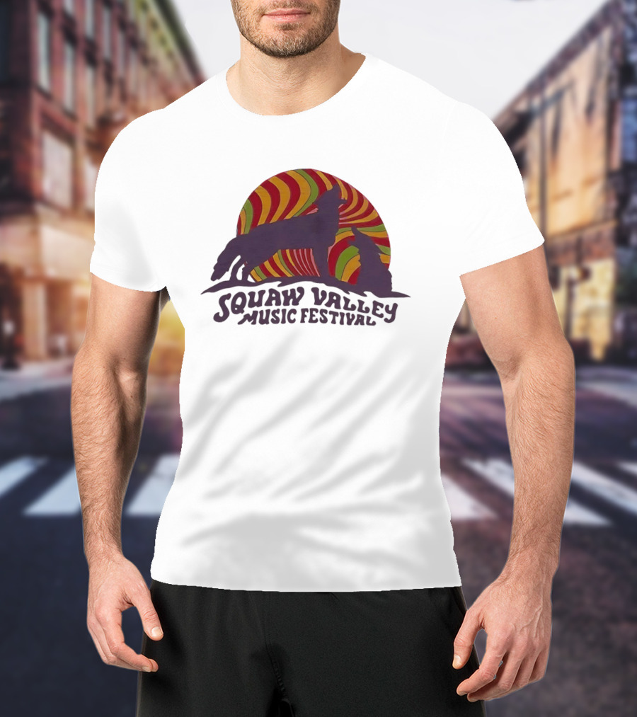 Squaw Valley Music Festival Psychedelic Wolf And Sunburst T-Shirt