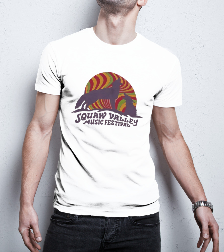 Squaw Valley Music Festival Psychedelic Wolf And Sunburst T-Shirt