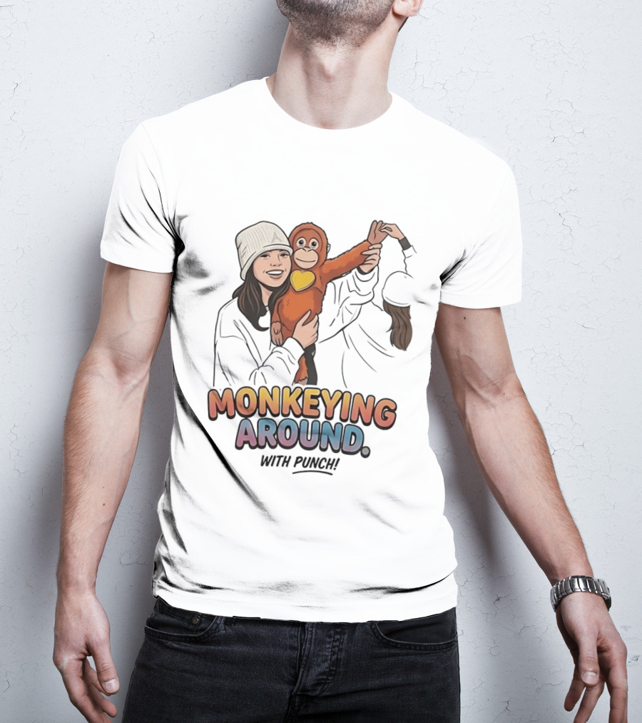 Monkeying Around With Punch Playful Fun T-Shirt