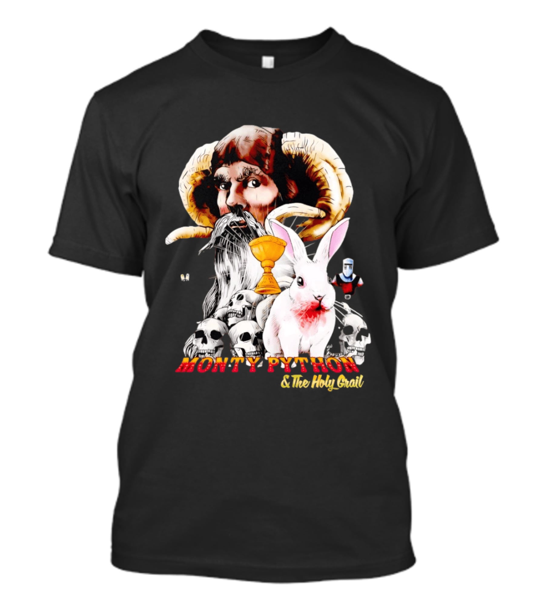 Monty Python And The Holy Grail Tim The Enchanter Killer Rabbit Grail Skulls T-Shirt