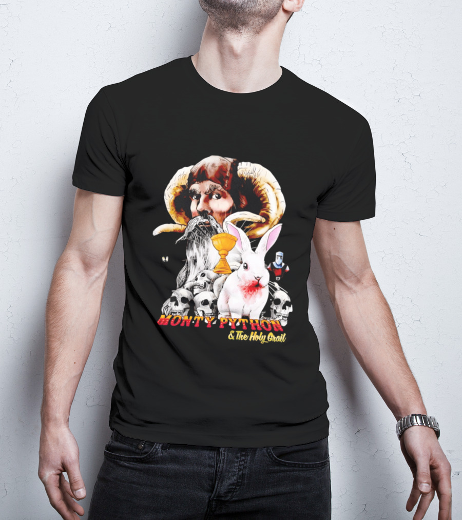 Monty Python And The Holy Grail Tim The Enchanter Killer Rabbit Grail Skulls T-Shirt