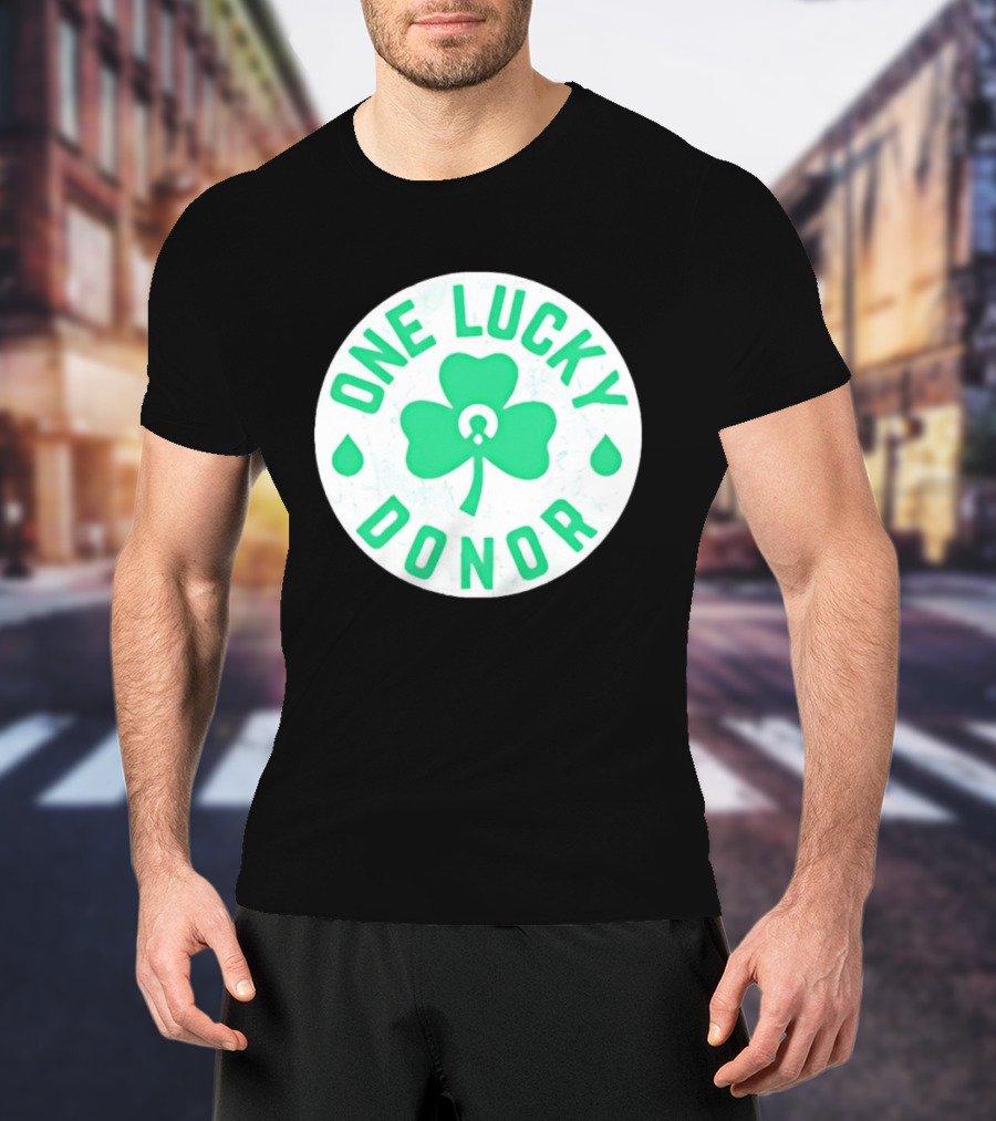 One Lucky Donor Clover Leaf Saint Patrick's Day T-Shirt