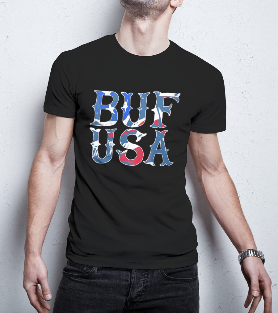 BUF USA American Flag Colors Buffalo Bills T-Shirt