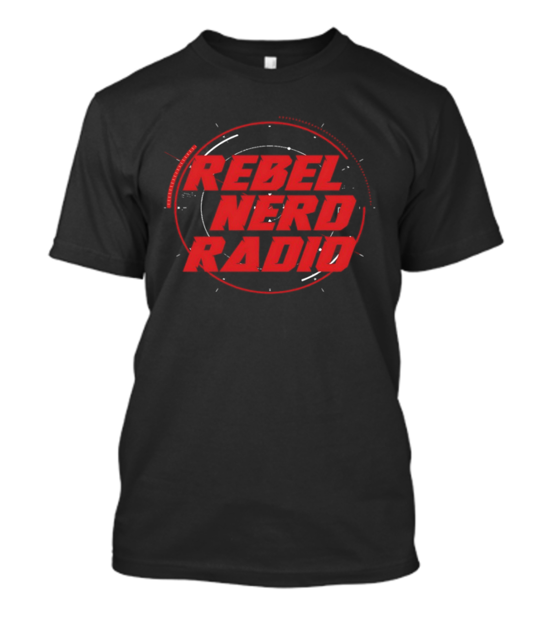 Rebel Nerd Radio Red Grunge Circular Stamp T-Shirt