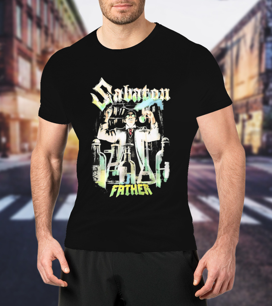 Sabaton Father Scientist With Beakers And Test Tubes T-Shirt