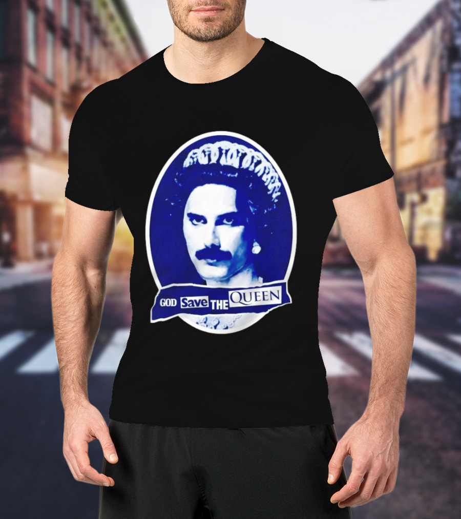 God Save The Queen Freddy Mercury Regal Punk Icon Sticker T-Shirt