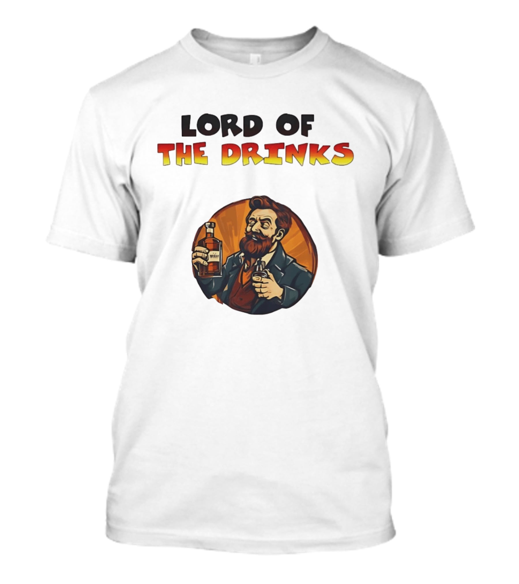 Lord Of The Drinks Whiskey Bearded Man T-Shirt