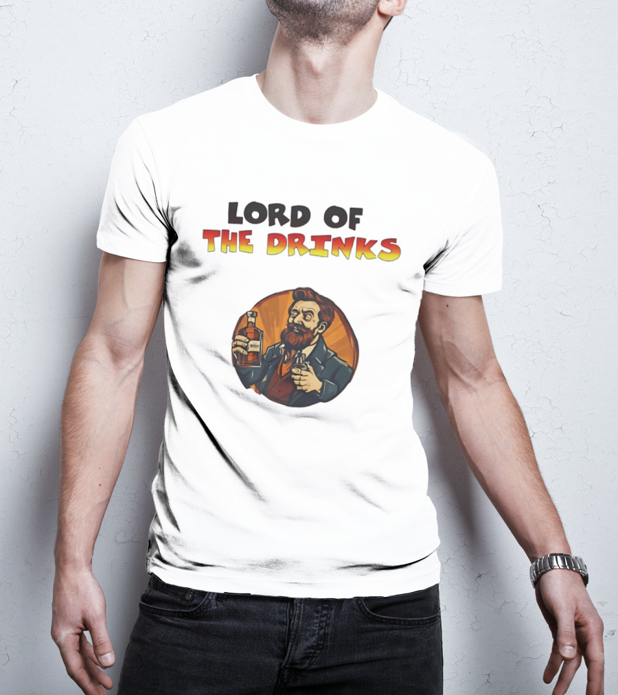 Lord Of The Drinks Whiskey Bearded Man T-Shirt