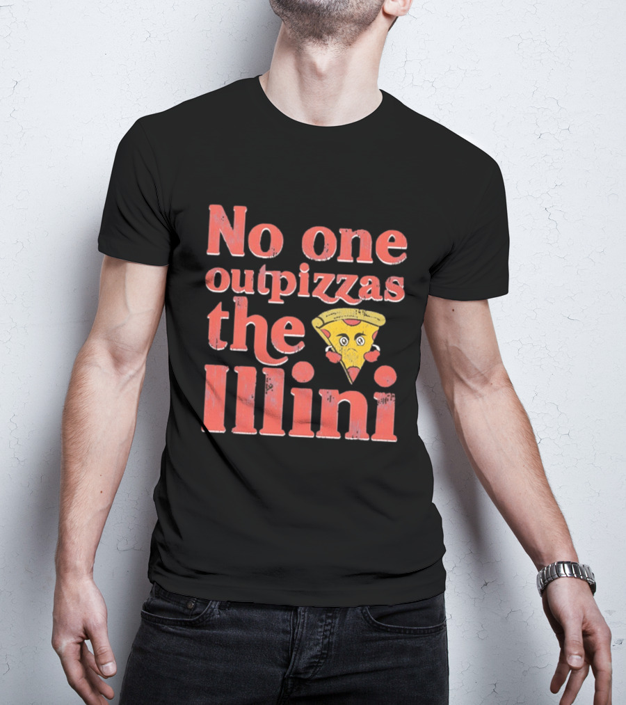No One Outpizzas The Illini Pizza Face T-Shirt