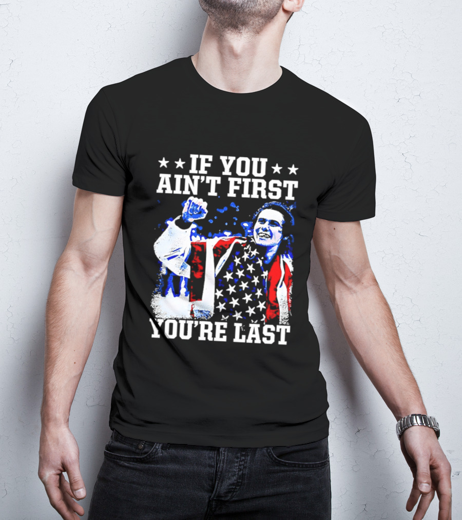 Jack Hughes If You Ain't First You're Last 2026 Winter Olympics USA Flag Victory T-Shirt