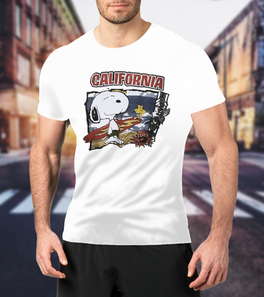 California Snoopy Woodstock Surf Sun Fun T-Shirt