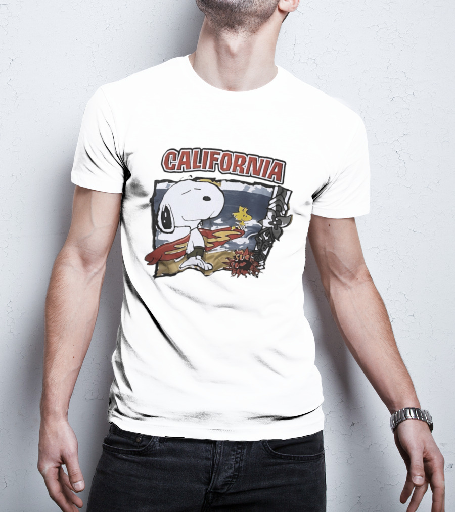California Snoopy Woodstock Surf Sun Fun T-Shirt