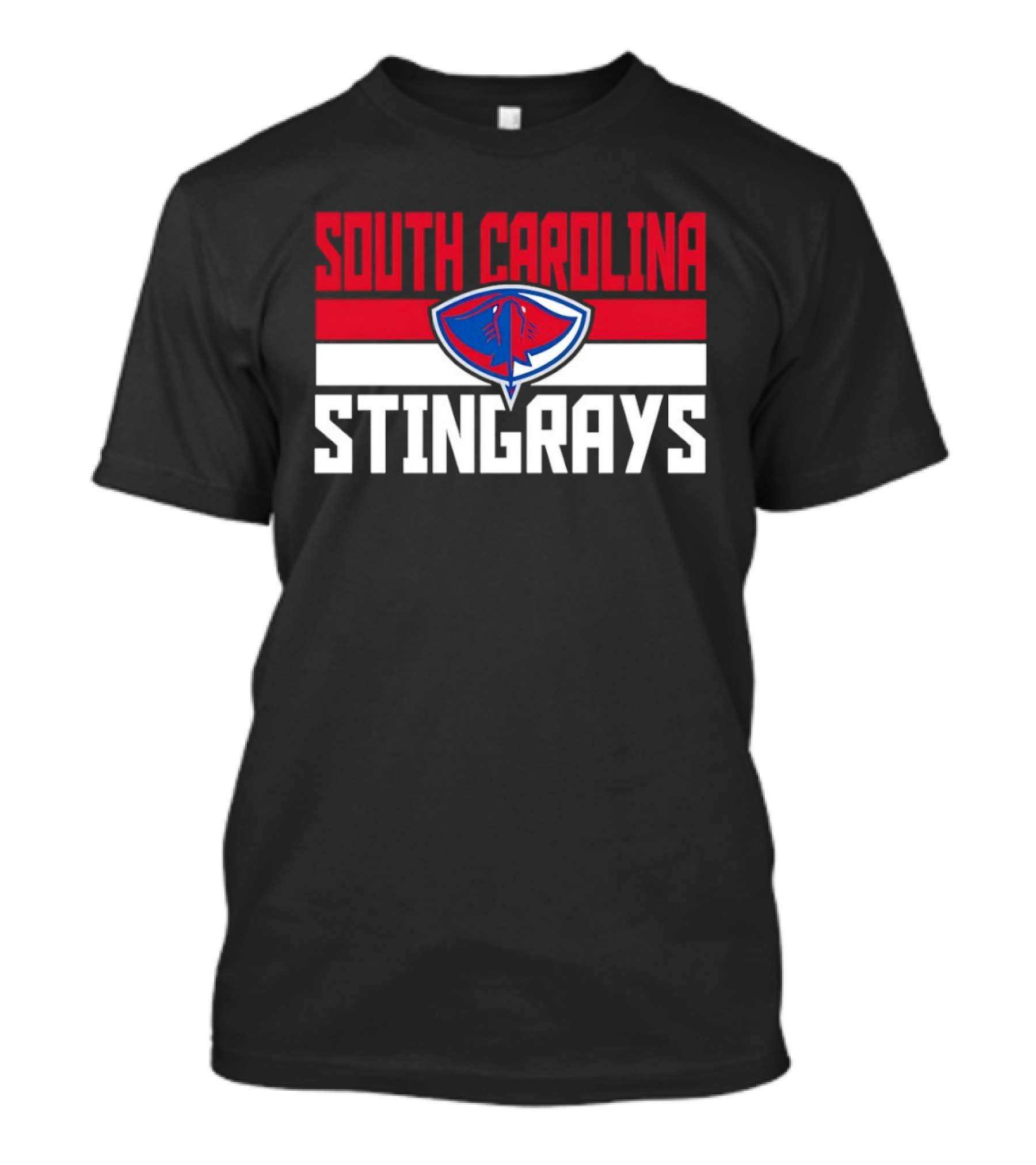 South Carolina Stingrays Hockey Team Logo Bold Red Blue White T-Shirt