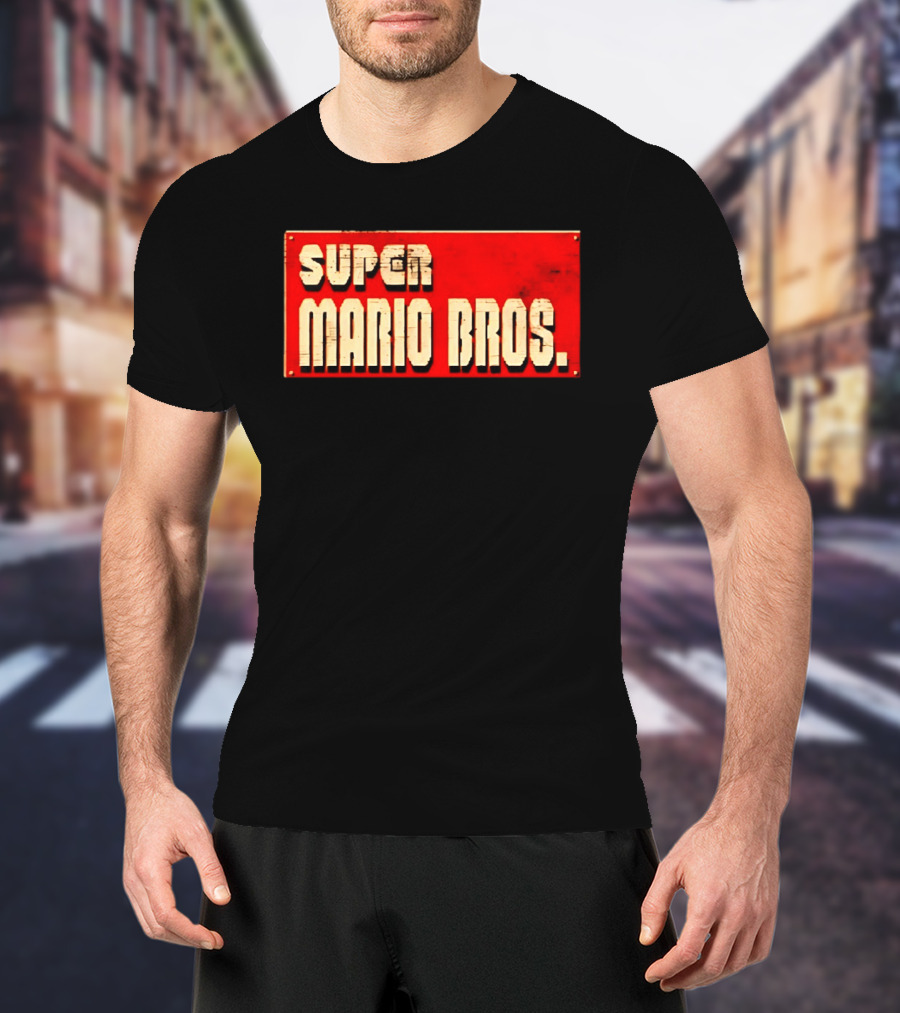 Super Mario Bros Iconic Title Sign T-Shirt