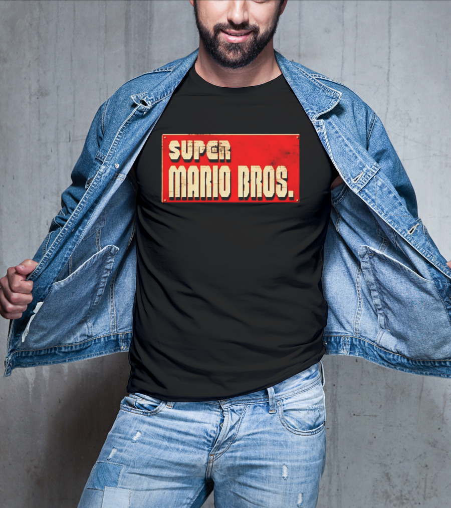 Super Mario Bros Iconic Title Sign T-Shirt