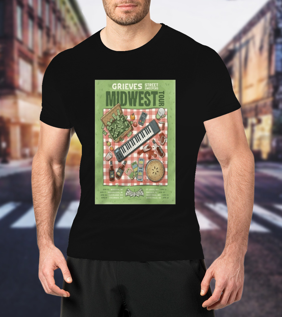 Grieves Midwest Tour Street Sweepers Storm Records 2026 Keyboard Picnic T-Shirt