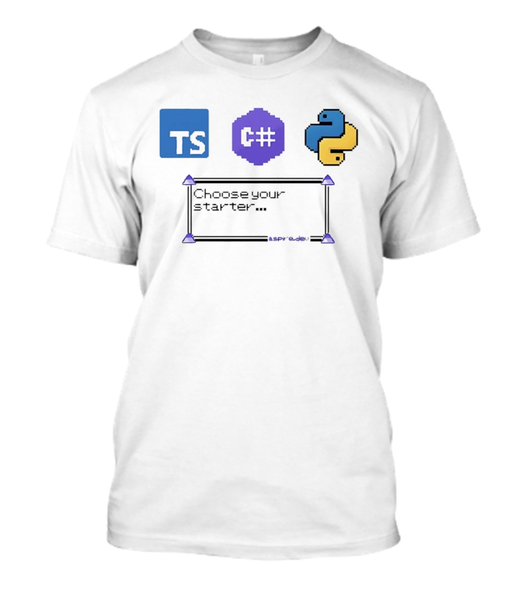 Choose Your Starter TS C# Python Pixel T-Shirt
