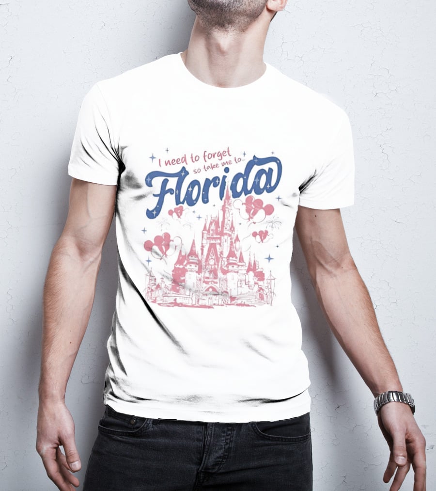 I Need To Forget So Take Me To Florida With Castle And Hearts T-Shirt