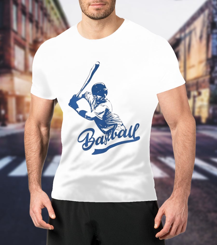 Middle Tennessee Blue Raiders Baseball Player Batting Action T-Shirt