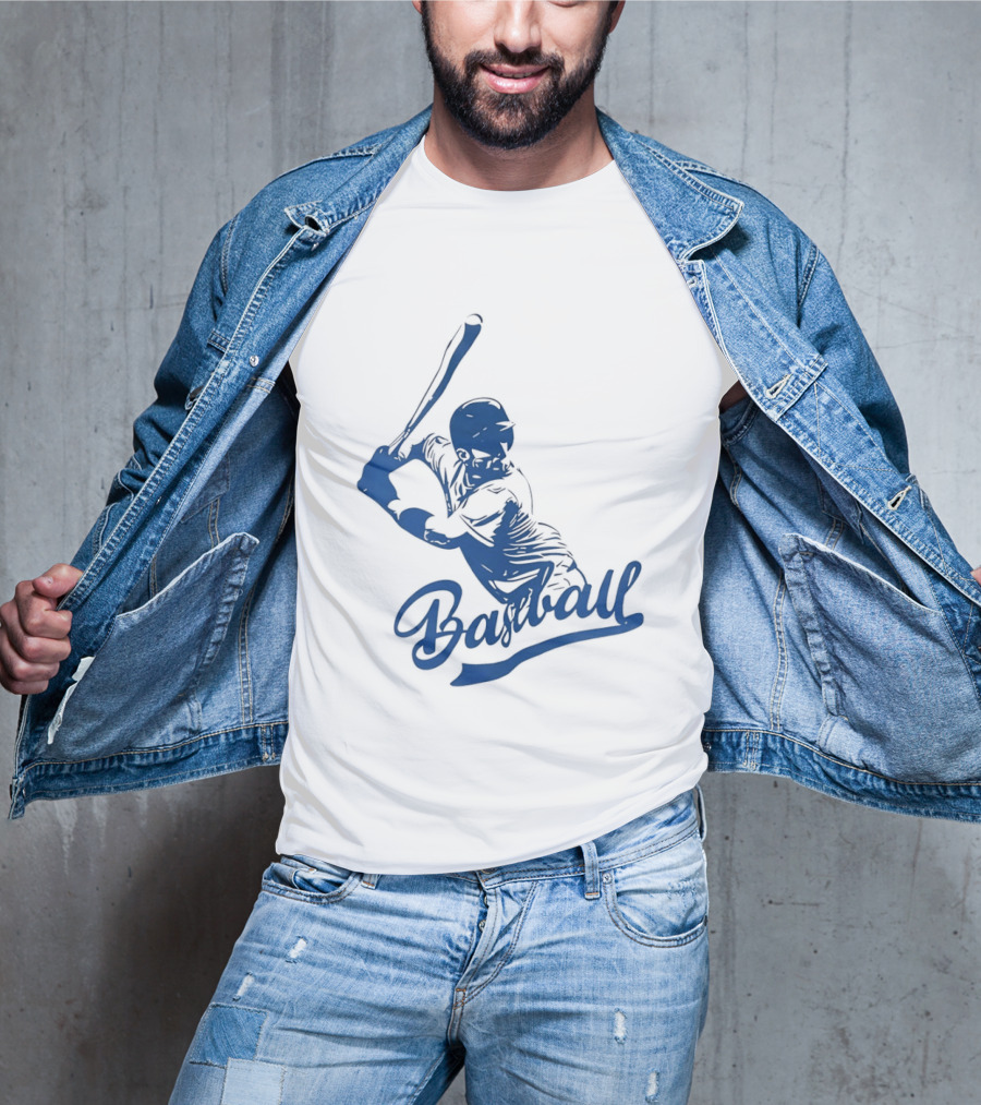 Middle Tennessee Blue Raiders Baseball Player Batting Action T-Shirt