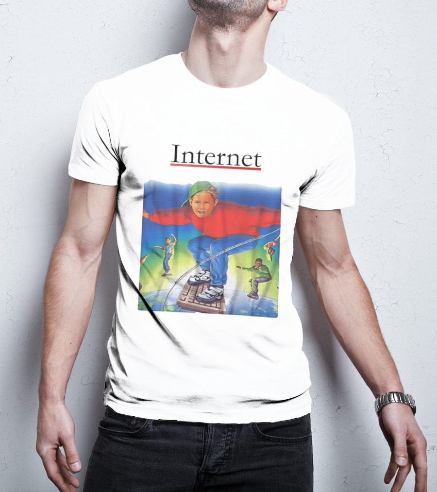 Internet Surfing Kids Adventure On Keyboard Across Digital World T-Shirt