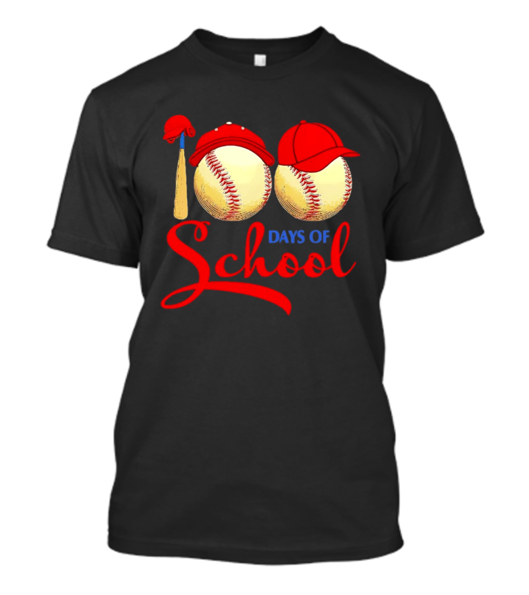 100 Days Of School Baseball Hat Celebration T-Shirt