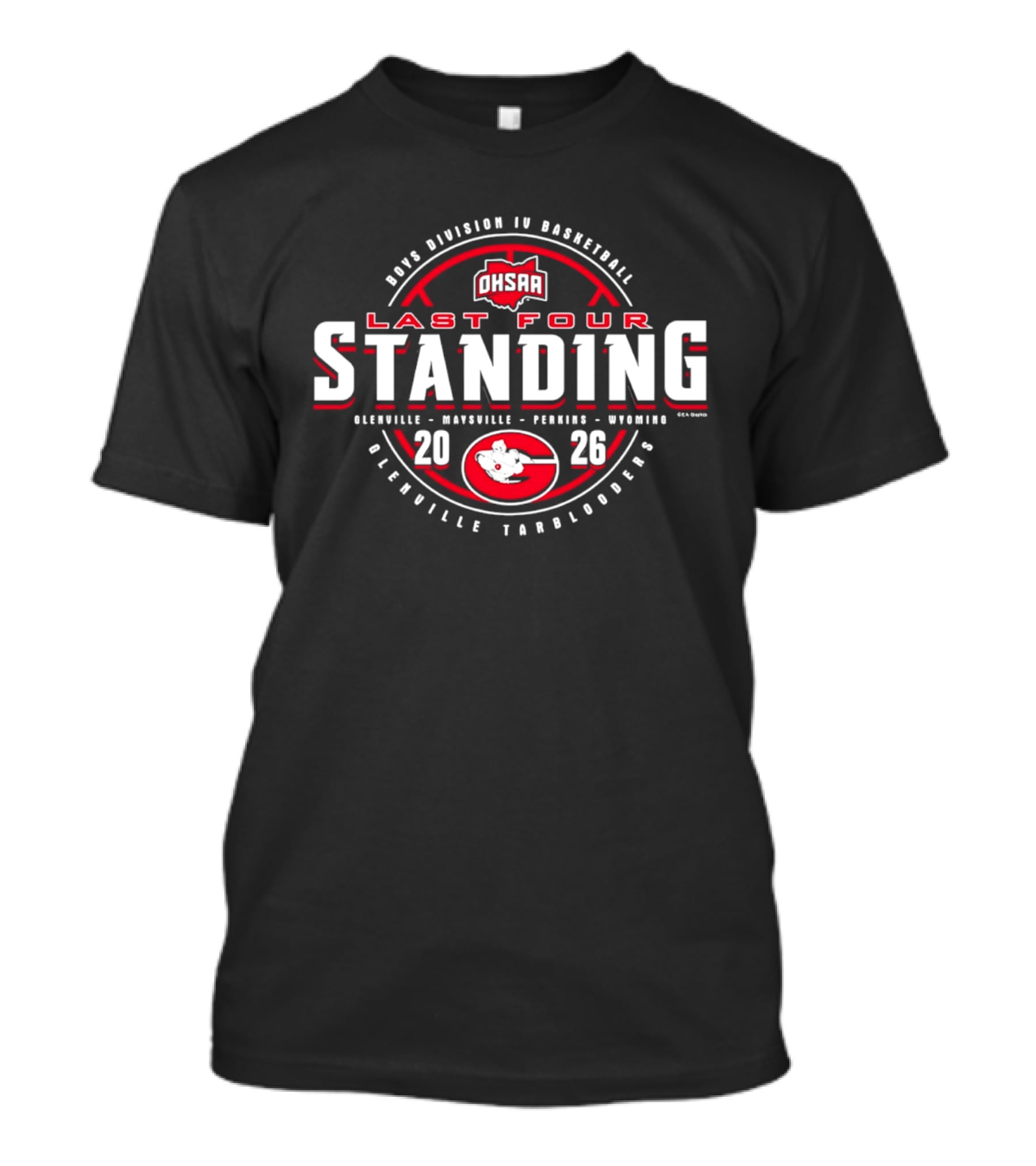 OHSAA Boys Division IV Basketball 2026 Last Four Standing Glenville Tarblooders T-Shirt
