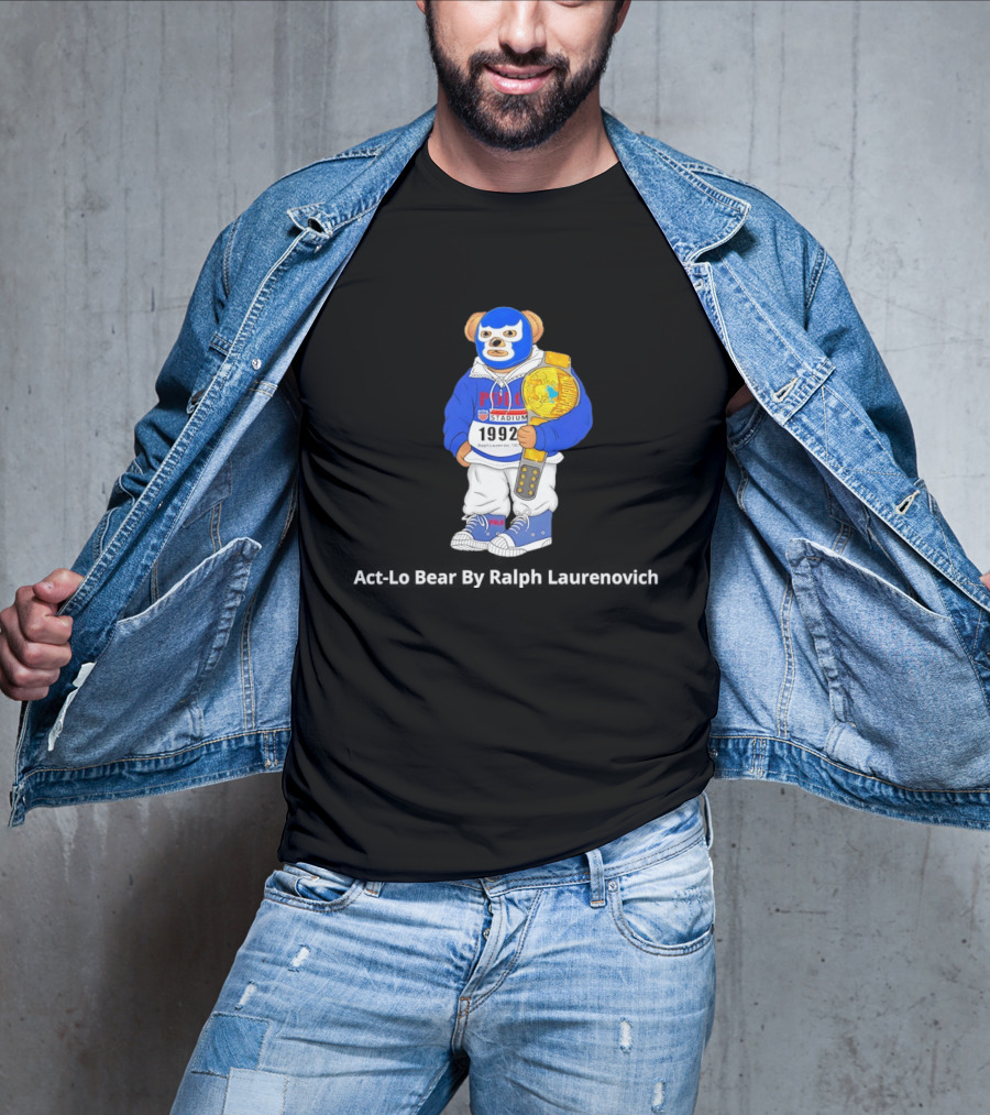 Polo Stadium 1992 Bear By Ralph Laurenovich With Wrestling Championship Belt T-Shirt