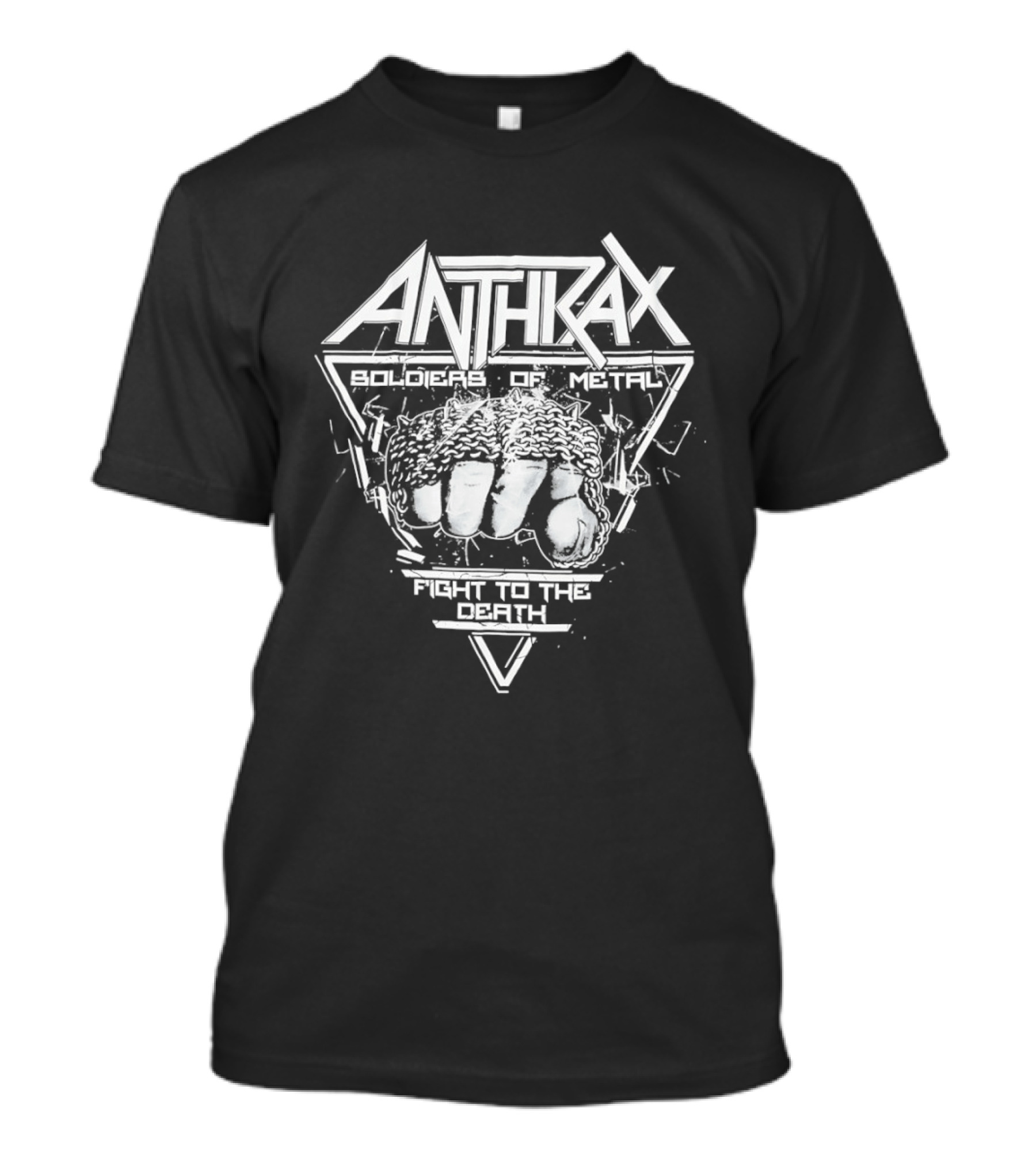 Anthrax Soldier Of Metal Fight To The Death Logo Clenched Fist Triangular T-Shirt