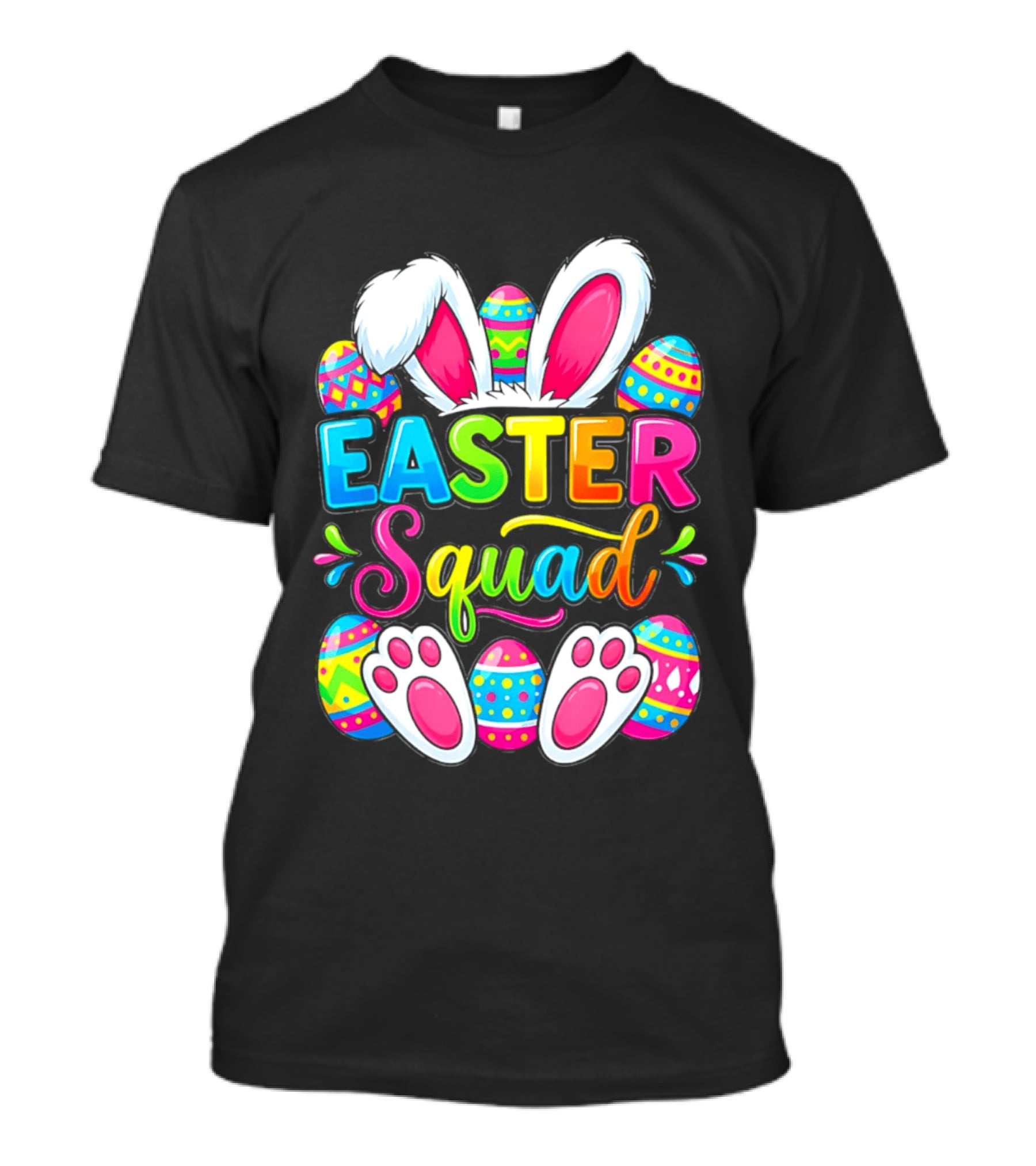 Easter Squad Bunny Ears Colorful Egg Hunt Matching Family 2026 T-Shirt