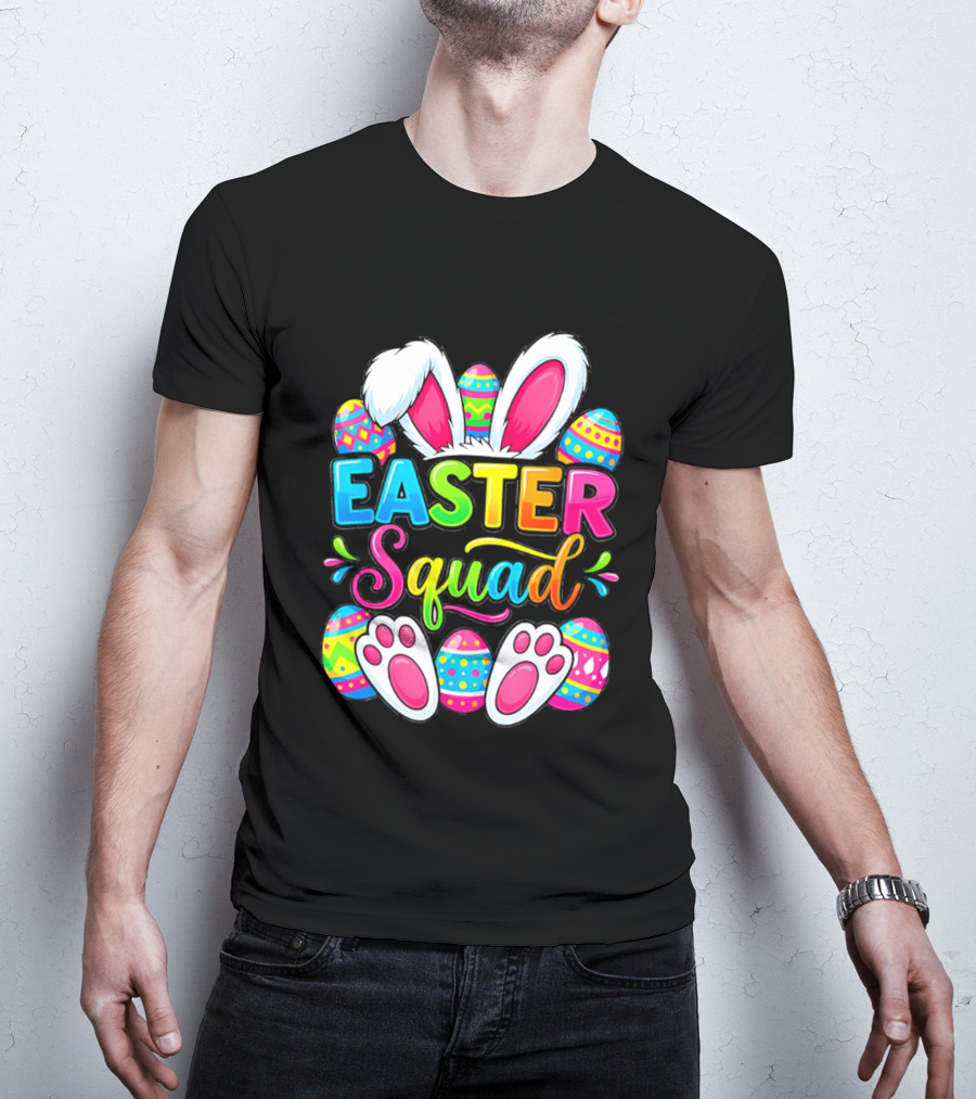 Easter Squad Bunny Ears Colorful Egg Hunt Matching Family 2026 T-Shirt