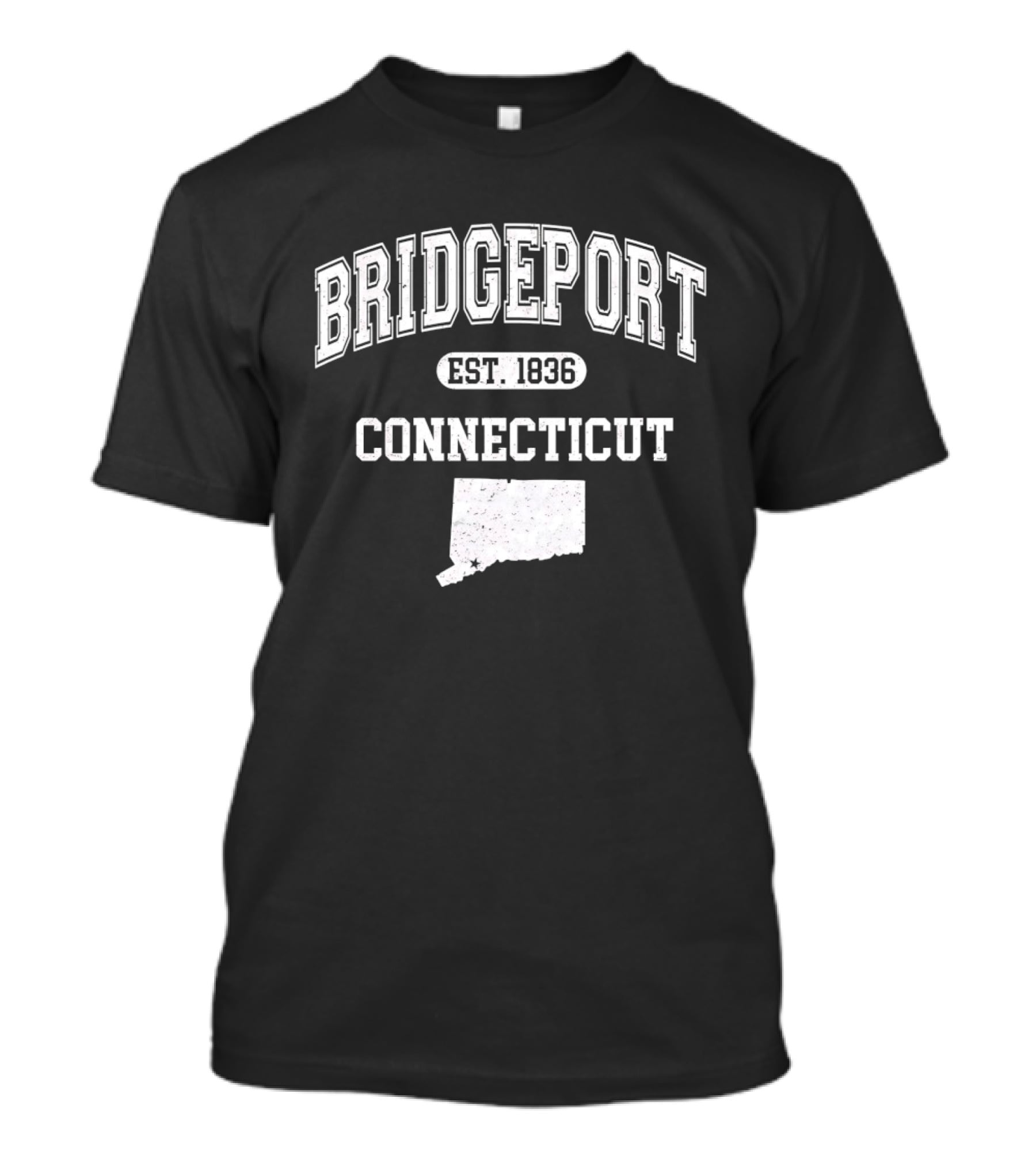 Bridgeport Connecticut EST 1836 State Map Varsity T-Shirt