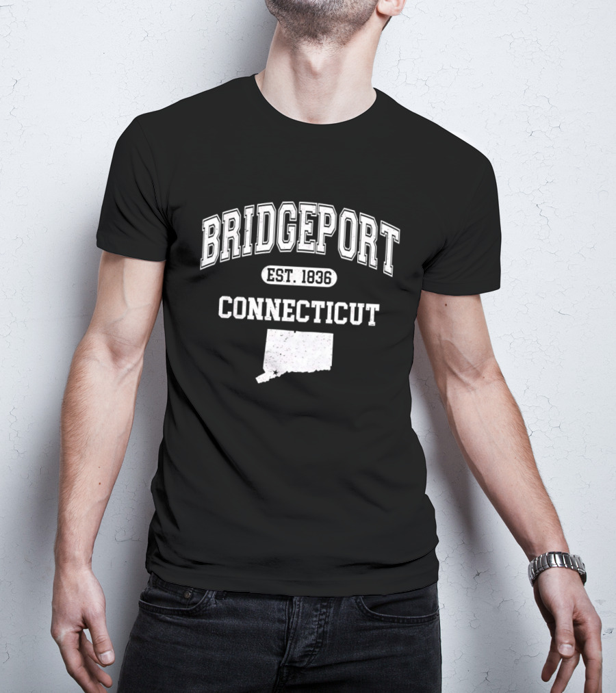 Bridgeport Connecticut EST 1836 State Map Varsity T-Shirt