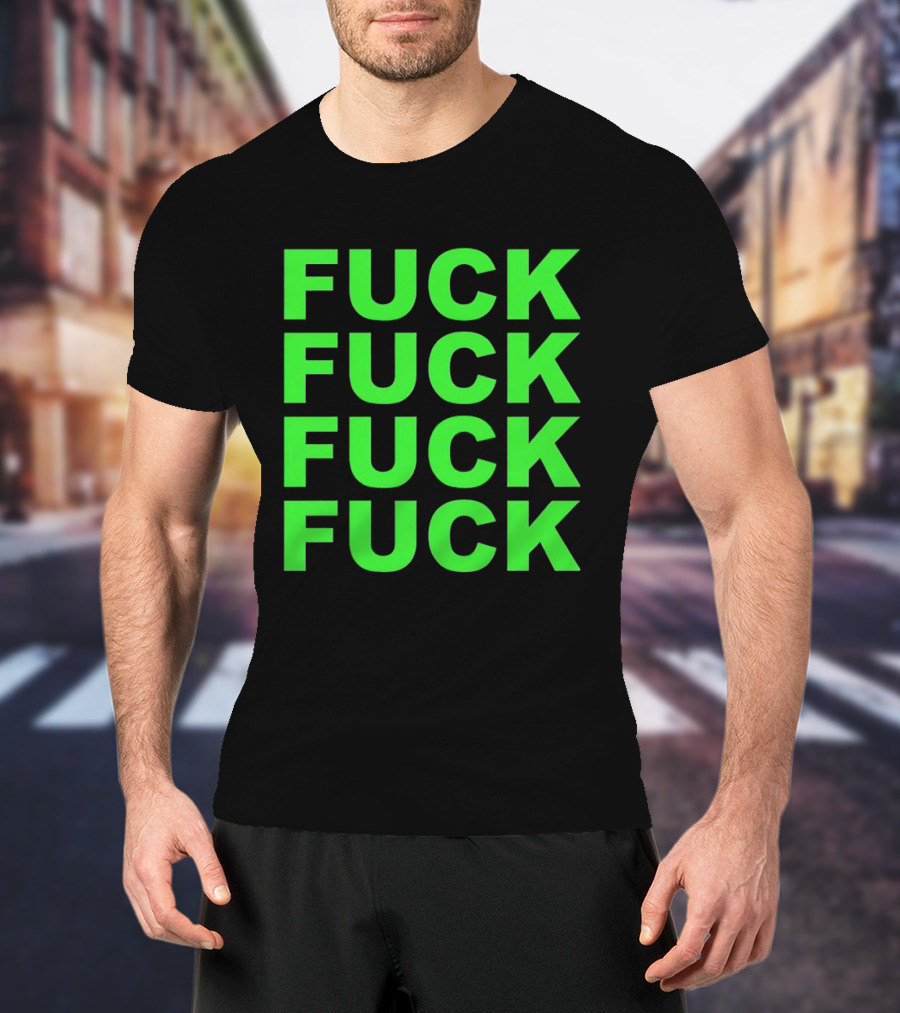 F<strong>* F</strong>* F<strong>* F</strong>* Repeated Bold Neon Green T-Shirt