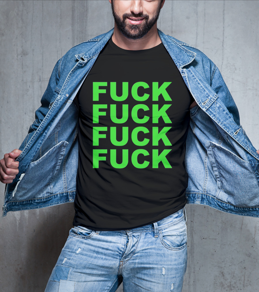 F<strong>* F</strong>* F<strong>* F</strong>* Repeated Bold Neon Green T-Shirt
