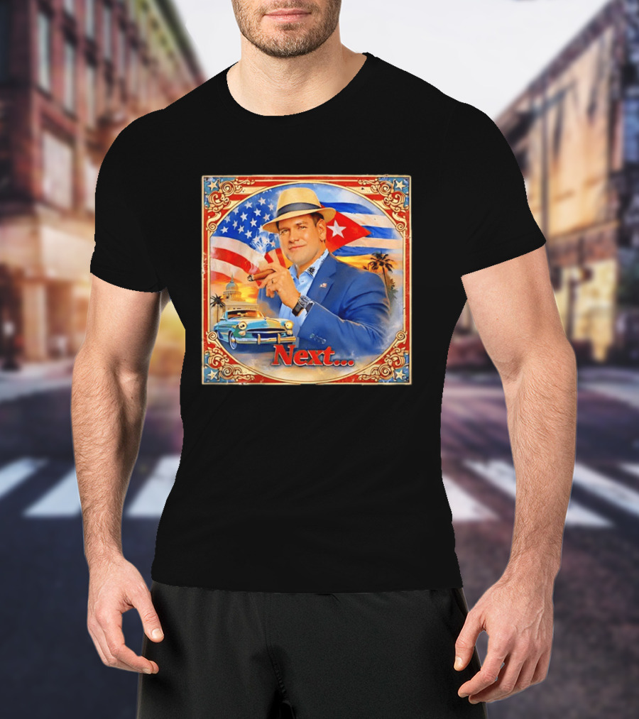 Next USA Cuban Cigar American Flag Man T-Shirt