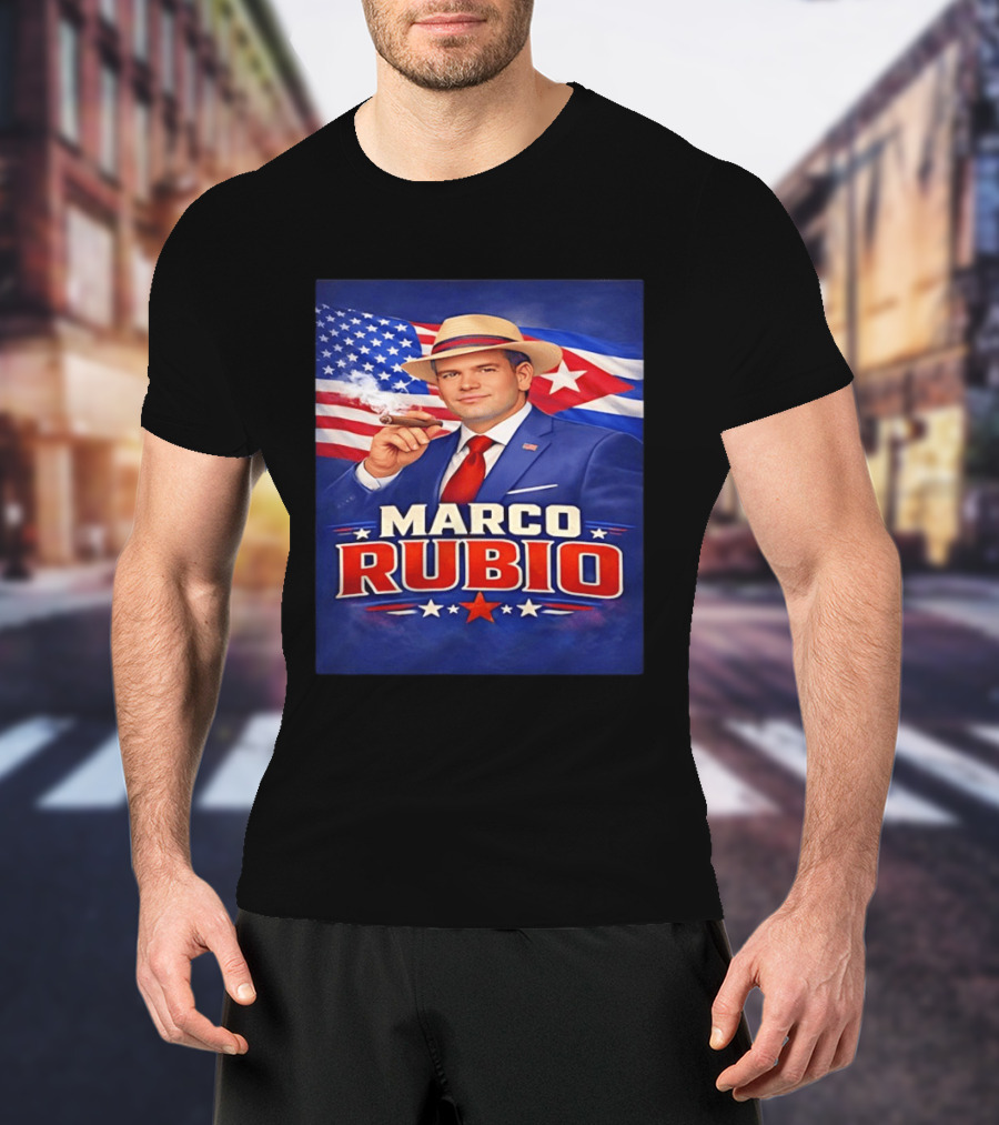 Marco Rubio Cigar USA American Cuban Flag T-Shirt