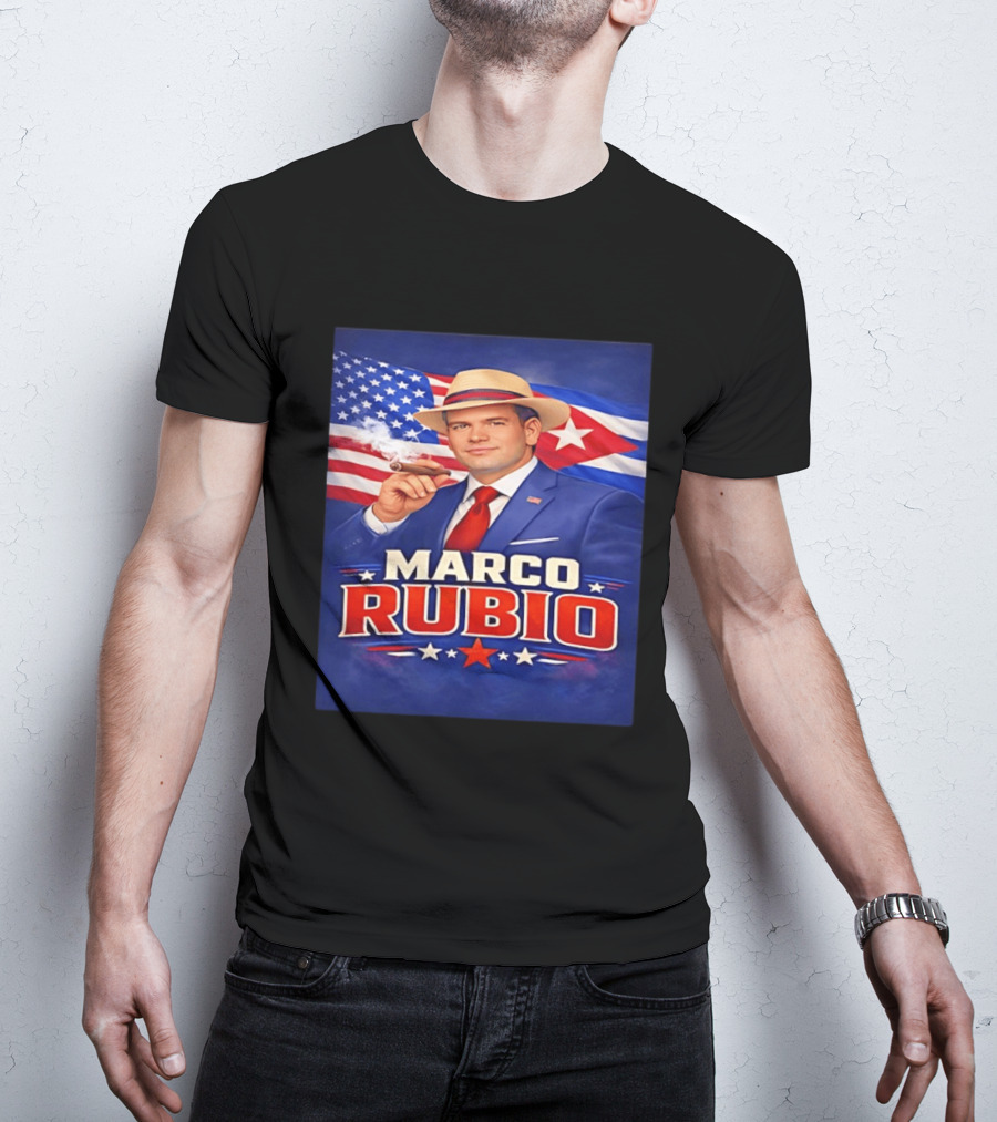 Marco Rubio Cigar USA American Cuban Flag T-Shirt