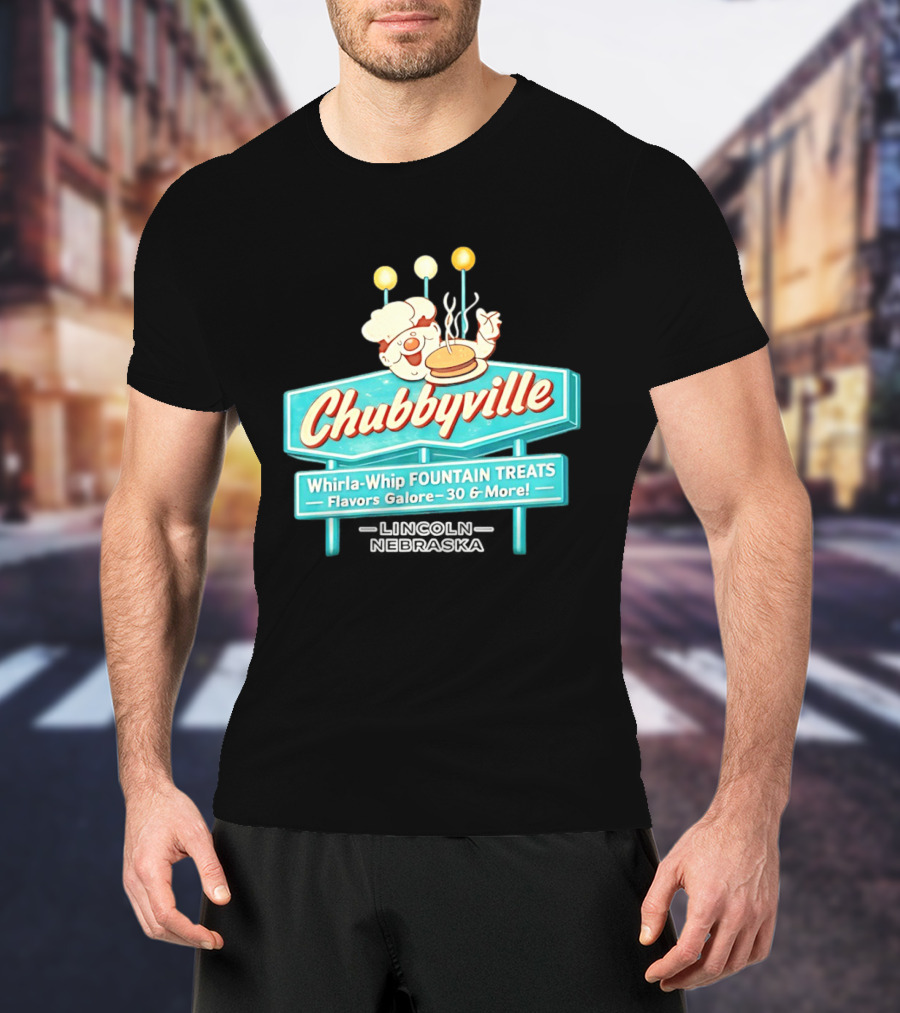 Chubbyville Whirla Whip Fountain Treats Flavors Galore 30 & More Lincoln Nebraska T-Shirt