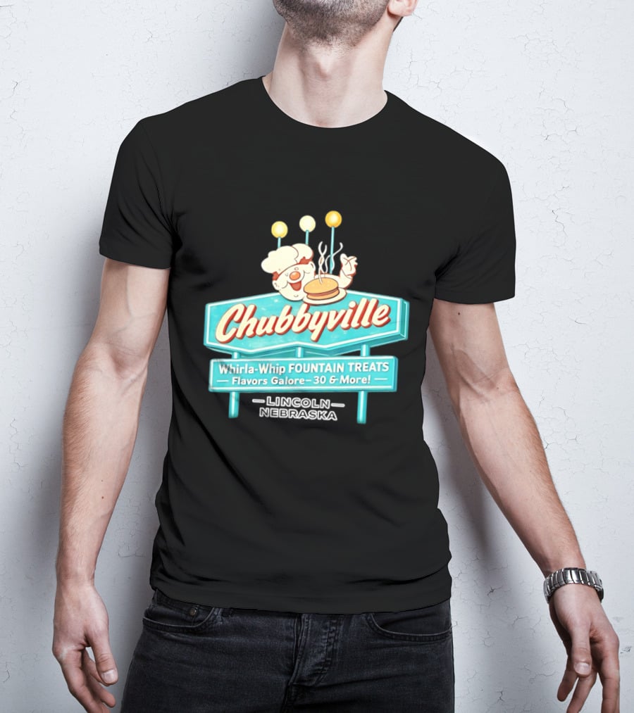 Chubbyville Whirla Whip Fountain Treats Flavors Galore 30 & More Lincoln Nebraska T-Shirt