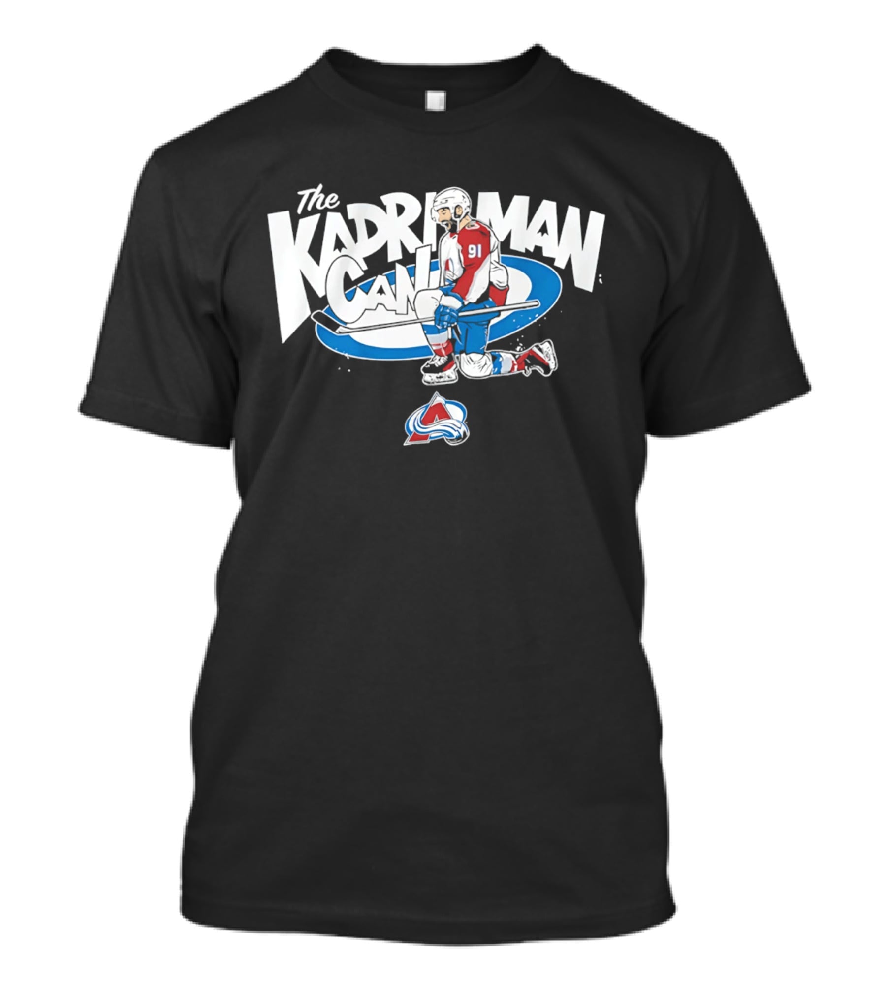 Colorado Avalanche The Kadri Man Can 91 Cartoon T-Shirt