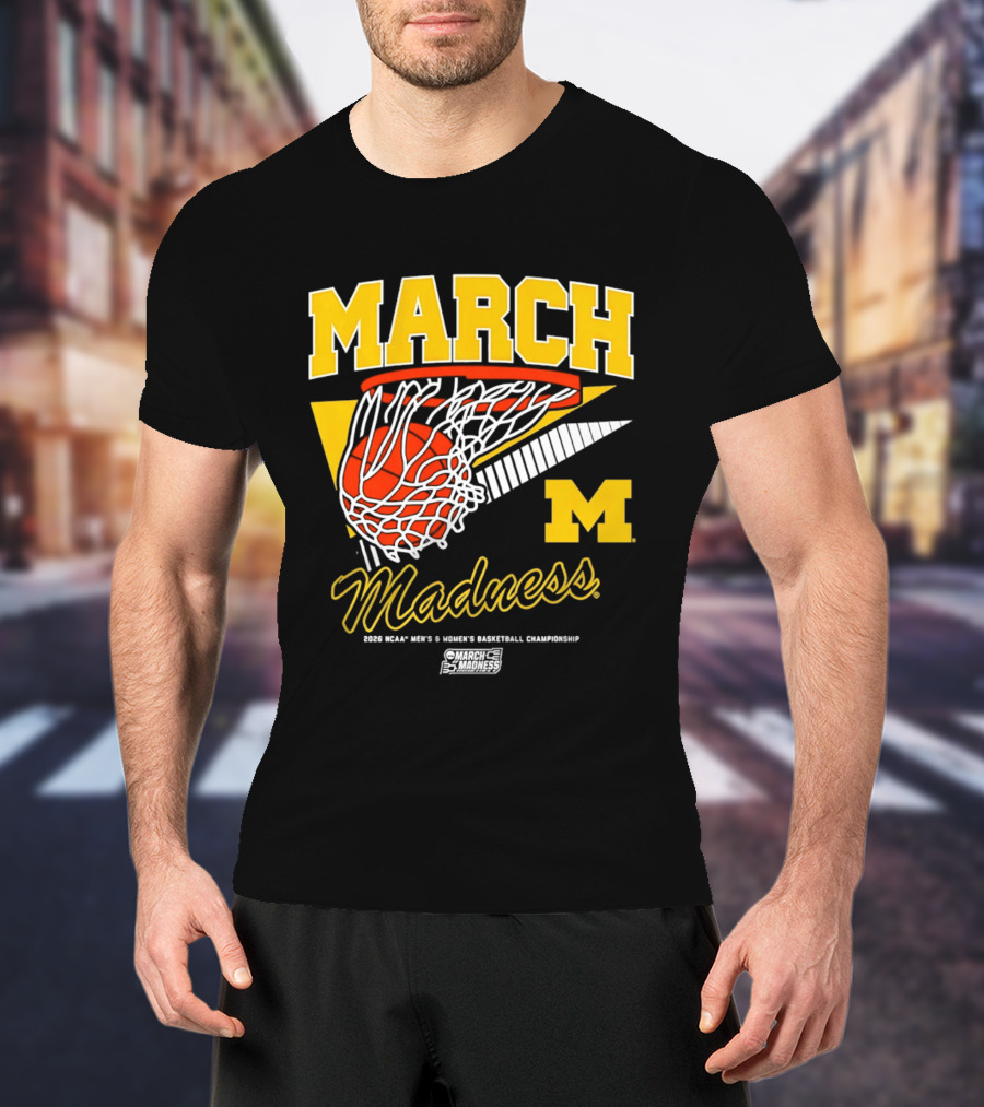 Michigan Wolverines March Madness MBB & WBB 2026 Basketball Championship Swish T-Shirt