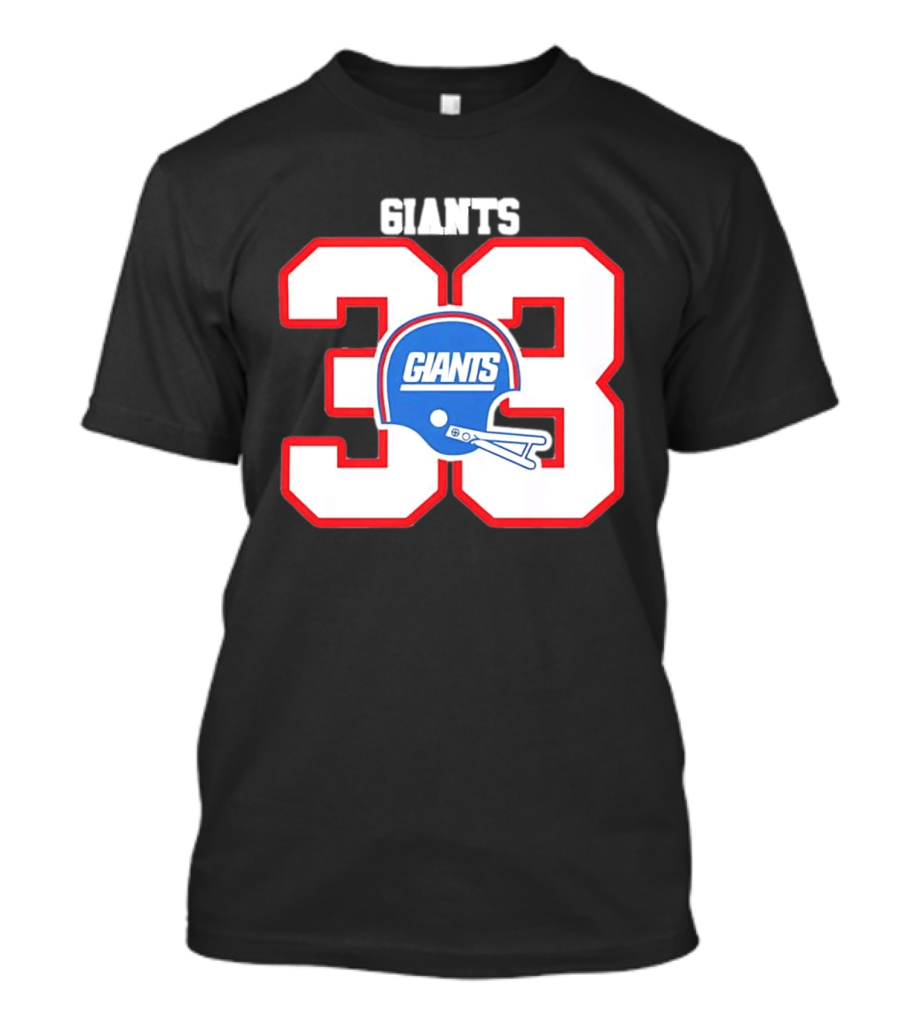New York Giants 33 Helmet 80s Retro Football T-Shirt
