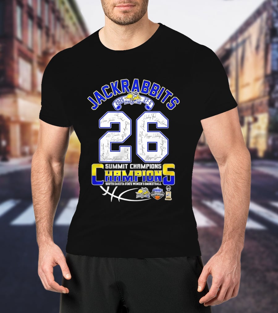 Jackrabbits Summit League Champions 2026 27 6 Score Signature Edition T-Shirt