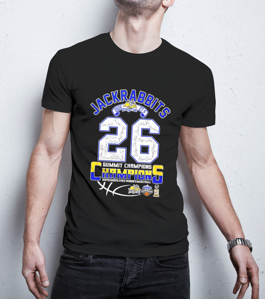 Jackrabbits Summit League Champions 2026 27 6 Score Signature Edition T-Shirt